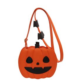 2023 Halloween Bags Funny Pumpkin Cartoon Shoulder Crossbody Bag With Bat Personalized Creative Female Bag (Option: Orange2)