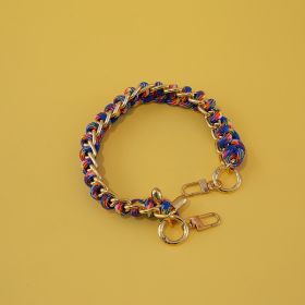 Women's Bag Woven Bag With 40cm Short With Buckle Can Be Mobile Phone Charm (Option: Modified Blue Stripes-40cm)