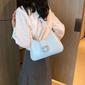 Women's Fashion Simple Diamond Large Capacity Shoulder Bag (Option: Light Blue-27x16x9CM)
