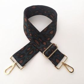 Adjustable Wide Shoulder Strap Accessory Embroidery (Option: Green Leopard)