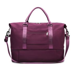 New Large Capacity Travel Oxford Cloth Portable Folding Multifunctional Travel Bag (Option: Purplish Red)