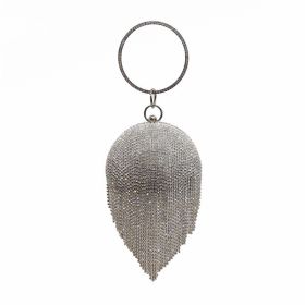 Fringed Beaded European And American Style Bag (Option: White-13cm Diameter)