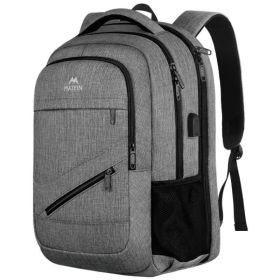 Men's And Women's Fashion Large Capacity Travel Computer Backpack (Option: Beautiful Gray-17.3inch)