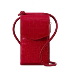 Simple Large Capacity Stone Pattern Mobile Phone Bag (Option: T6085 Wine Red)