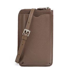 Women's Mini Genuine Leather Phone Crossbody Shoulder Bag (Option: Mocha Color)