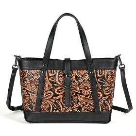 First Layer Cowhide Skeleton-skin Hand Carved Bag (Option: Retro Black)