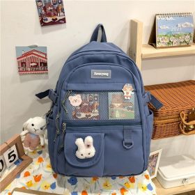 Large Capacity Female Tide Simple Backpack (Color: Blue)
