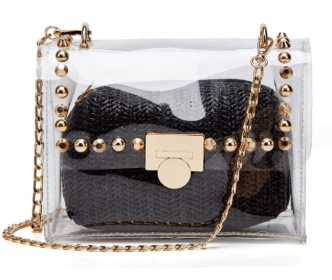 Single Shoulder Crossbody Women's Small Square Bag (Color: Black)