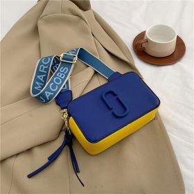 Bag Fashionable Wide Shoulder Strap Crossbody Small Bag Fashionable All-match Small Square Bag (Color: Blue)