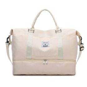 New Large Capacity Travel Oxford Cloth Portable Folding Multifunctional Travel Bag (Option: Creamy White)