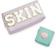 Chenille Letter Clear Bag Purse Multi-purpose Transparent Waterproof Stuff Makeup Tote Bag;  2 Pack Stuff Pouch Varsity Letter Cosmetic Bag;  Toiletry