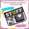 Chenille Letter Clear Bag Purse Multi-purpose Transparent Waterproof Stuff Makeup Tote Bag;  2 Pack Stuff Pouch Varsity Letter Cosmetic Bag;  Toiletry