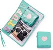 Chenille Letter Clear Bag Purse Multi-purpose Transparent Waterproof Stuff Makeup Tote Bag;  2 Pack Stuff Pouch Varsity Letter Cosmetic Bag;  Toiletry