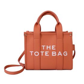 Fashion Design Handbags For Women 2022 New Tote Hobo Bags Letter Casual Square Shoulder Bags Leather Crossbody Bags Zipper Open (Color: Orange, size: One Size)