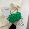 Women Shoulder Bags 2022 Fashion Pleated Weave Handbags Golden Metal Handle Chain Females Evening Clutch Bags New Elegant Box