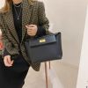 Handbags For Women Shoulder Bags Fashion Classic Brand Designers Females Flap Clutch Bags Metal Button Solid Color Commuter Bag