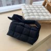 Fashion Women Woven Crossbody Bags New 2022 Solid Cotton Soft Square Messager Bags Flap Wide Shoulder Strap Bags Autumn Winter