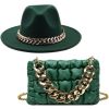 New 2022 Handbags For Women Messenger Bags Golden Metal Chain Pleated Leather Square Crossbody Bags Fashion Females Hats Bag Set