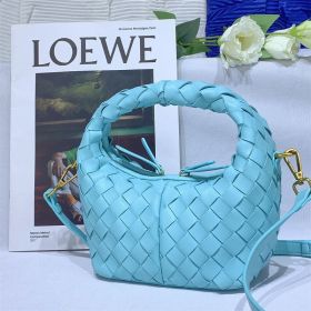 New Fashion Weave Handbags For Women Bucket Tote Bags Soft Leather Zipper Shoulder Message Bags Candy Color Big Crossbody Bags (Color: Light Blue, size: 18x16x20cm)