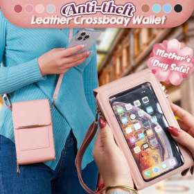 Women Bags Touch Screen Mobile Phone Bag Leather Wallets Handbag Mini Strap Crossbody Shoulder Bag Small Purse Bag Bolsas (Color: Pink)