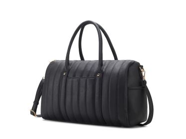 MKF Collection Luana Quilted Vegan Leather Women's Duffle Bag by Mia k (Material: Vegan Leather, Color: Black)