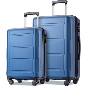 Expanable Spinner Wheel 2 Piece Luggage Set ABS Lightweight Suitcase with TSA Lock 20inch+28inch (Color: as Pic)