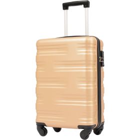 Merax Luggage with TSA Lock Spinner Wheels Hardside Expandable Luggage Travel Suitcase Carry on Luggage ABS 20" (Color: as Pic)
