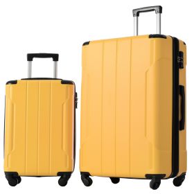 Hardside Luggage Sets 2 Piece Suitcase Set Expandable with TSA Lock Spinner Wheels for Men Women (Color: as Pic)