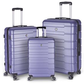Luggage Suitcase 3 Piece Sets Hardside Carry-on luggage with Spinner Wheels 20"/24"/28" (Color: as Pic)