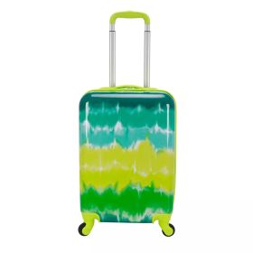 Kids' Hardside Carry On Spinner Suitcase (Color: Green Tie Dye)