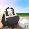 Baby Nappy Diaper Bag with 6 Pockets Burp Cloth Adjustable Shoulder Strap Detachable Small Bag Multifunctional Diaper Changing Bag with 2 Insulated Po