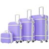 Hardshell Luggage Sets 4 Pieces 20"+24"+28" Luggages and Cosmetic Case Spinner Suitcase with TSA Lock Lightweight