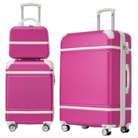 Hardshell Luggage Sets 3 Pieces 20"+28" Luggages and Cosmetic Case Spinner Suitcase with TSA Lock Lightweight (Color: as Pic)