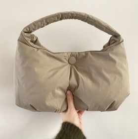 Super Cute And Elegant Soft Clouds Quilted Underarm Bag (Option: Khaki-35x20cm)