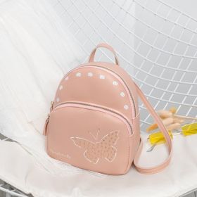Printed Mobile Phone Bag, Rivet Butterfly Backpack (Color: Pink)
