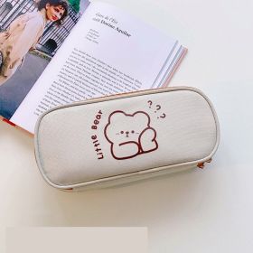 Literature And Art Oxford Cloth Student Pencil Bag Stationery Box (Option: Thinking bear)