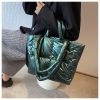 Winter Lightweight Tote Bag Fashion Filled Cotton One Shoulder Women's Bag Puffer Shoulder Bag Pillow Shopper Bag