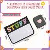 Chenille Letter Clear Bag Purse Multi-purpose Transparent Waterproof Stuff Makeup Tote Bag;  2 Pack Stuff Pouch Varsity Letter Cosmetic Bag;  Toiletry
