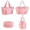 35L Shoulder Travel Duffle Bag Folding Carry On Overnight Weekender Bag with Luggage Sleeve Waterproof Expandable Gym Tote Bag