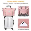 35L Shoulder Travel Duffle Bag Folding Carry On Overnight Weekender Bag with Luggage Sleeve Waterproof Expandable Gym Tote Bag
