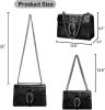 Crossbody Shoulder Square Purse For Women - Fashion Embossed Snake-Print Leather Handbag Metal Chain satchel Tote Bag
