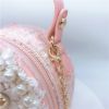 Mini Crossbody Bag Girls Purse Pearl Flower Shoulder Handbags with Chain