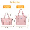 35L Shoulder Travel Duffle Bag Folding Carry On Overnight Weekender Bag with Luggage Sleeve Waterproof Expandable Gym Tote Bag