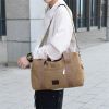 Canvas Travel Bag with Patch Decor Lightweight Luggage for Business Trips