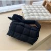 Fashion Women Woven Crossbody Bags New 2022 Solid Cotton Soft Square Messager Bags Flap Wide Shoulder Strap Bags Autumn Winter