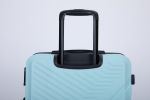 3 Piece Luggage Sets ABS Lightweight Suitcase with Two Hooks, Spinner Wheels, TSA Lock, (20/24/28) Green