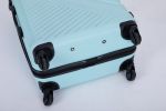 3 Piece Luggage Sets ABS Lightweight Suitcase with Two Hooks, Spinner Wheels, TSA Lock, (20/24/28) Green