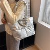 Winter Lightweight Tote Bag Fashion Filled Cotton One Shoulder Women's Bag Puffer Shoulder Bag Pillow Shopper Bag