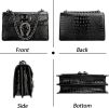 Crossbody Shoulder Square Purse For Women - Fashion Embossed Snake-Print Leather Handbag Metal Chain satchel Tote Bag