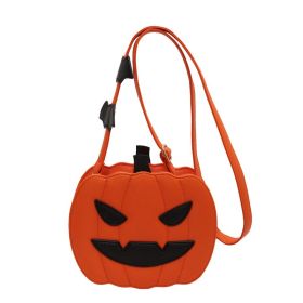 2023 Halloween Bags Funny Pumpkin Cartoon Shoulder Crossbody Bag With Bat Personalized Creative Female Bag (Option: Orange1)